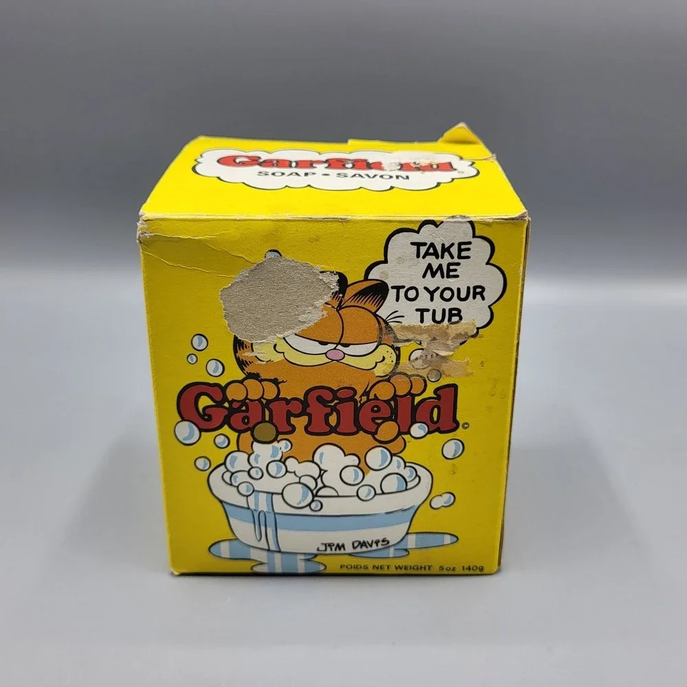 Vintage 1981 Garfield Sculpted Bar Soap Twincraft Collectible Boxed Orange Cat